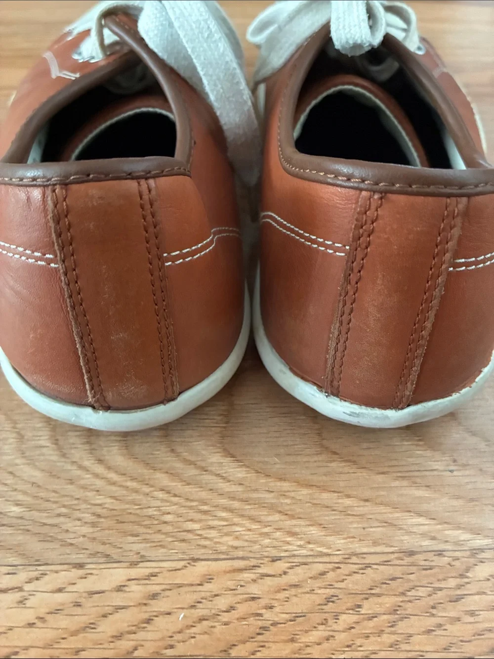 Cole Haan Men's Tan Brown Leather Low-Top Sneakers with White Accents
